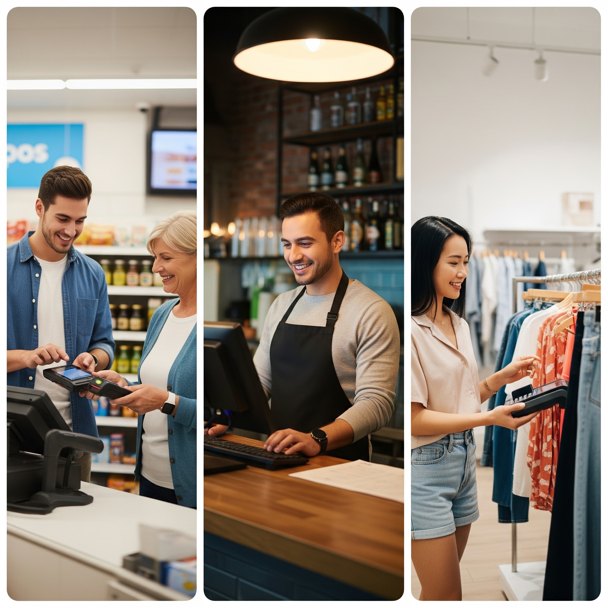 A customer making a card payment at a point-of-sale terminal